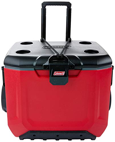 Recipiente térmico 55QT com rodas Coleman Unissex Vermelho