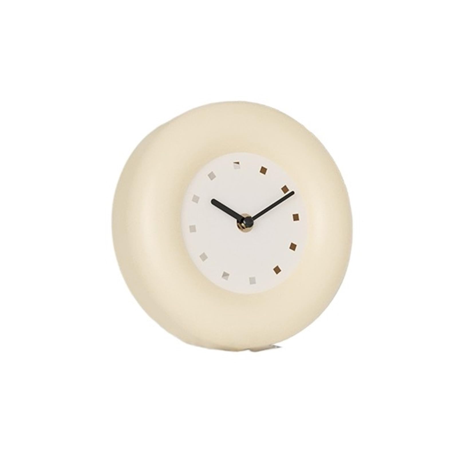 DFHS46JK Wall Decor Modern minimalist small round wall clock with desktop decoration silent for living room decor(Yellow)