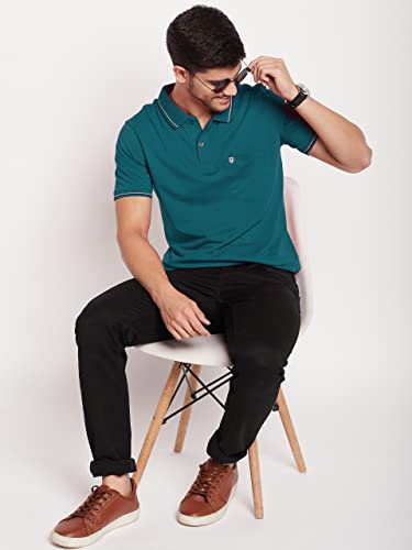Image of UNIBERRY Men's Cotton Half Sleeves Solid Polo Neck T-shirt-MT4-BG 4XL