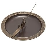 Whitehall Aluminum Fisherboy Sundial Bird Bath, French Bronze