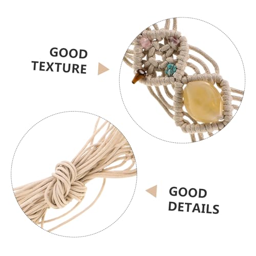 LIFKOME Boho Braided Waist Belt with Natural Stone Accents Adjustable Ethnic Design Rope Strap for Dresses and Casual Outfits for Freespirited Style3