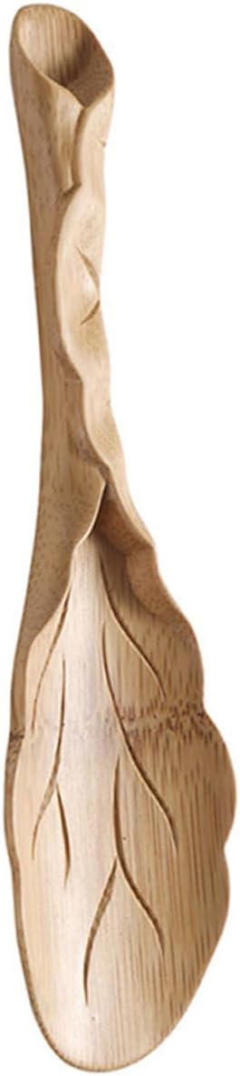 PRETYZOOM Bamboo Carved Tea Scoop Handcrafted Natural Tea Spoon Smooth Surface Easy to Clean