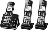 Panasonic DECT Digital Cordless Phone with Answering Machine and 3 Handsets (KX-TGD323ALB)