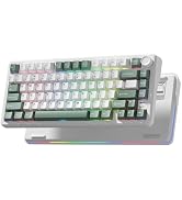 Womier L75 ゲーミングキーボード 75％ワイヤレスメカニカルキーボード、ノブ付き、ホットスワップ対応、クリーミーガスケット構造、RGBバックライト、事前潤滑済みスイッチ、2.4GHz/...