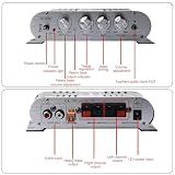 HiFi wzmacniacz audio, RMS 20 W x 2 + 40 W ST-838 mini wzmacniacz HiFi z wyjściem subwoofera, wzmacniacz stereo Class D 2.1CH z kanałem AUX do domu, głośnika samochodowego (w zestawie adapter sieciowy