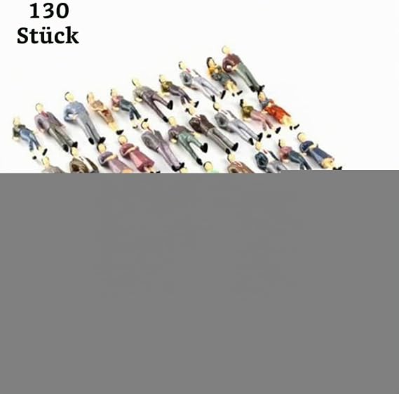 Pack of 130 O-Scale 1:48 Painted Figures People Passenger Various Poses People for Sand Table Model Building Scene Decoration