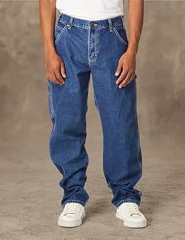 Jean De Travail Dickies Délavé Coupe Décontractée Homme – Poches Multiples, Solide Et Confortable Pour Le Quotidien