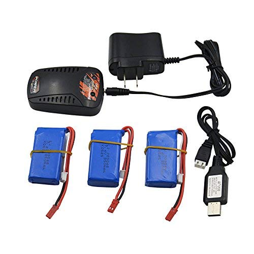 Blomiky 2 Pack 7.4V 850mAh 6.29Wh 25C Lipo Battery with JST Plug Suitable for V912 V333 V262 V353 Quadcopter or Some RC Trucks /7.4V 850mAh 2