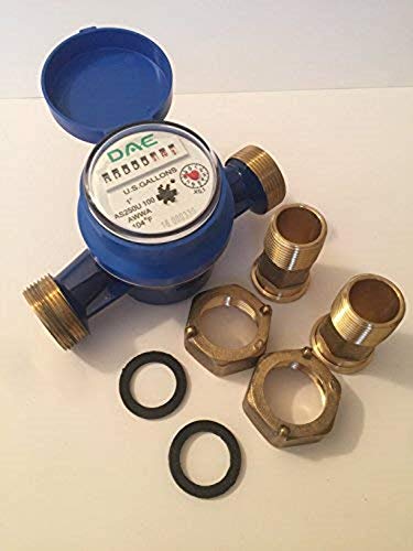 Dae As250U-100 1" Water Meter, Measuring In Gallon + Couplings #TOP6