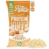 Better Than Good Sweet Keto Salted Caramel Protein Puffs Gluten-Free - 16g Protein, Low carb, Low Sugar, Low Calorie, Diabetic Friendly Snacks | Paleo & 2 Servings of Fruits & Veggies (0.88 Ounce 12-Pack)
