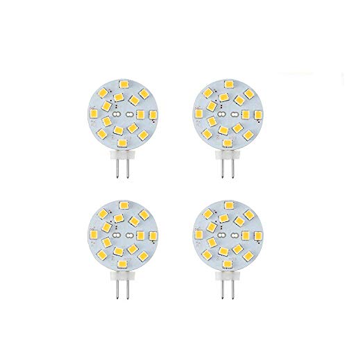 Makergroup 12V G4 Led Bulb 3W Bi-Pin Led Round Wafer Disc Light Bulb 20-30 Watt Equivalent Warm White 2700K-3000K For Puck Lights In Rv Trailers Campers Automotive Marine Landscape Lighting 4Pcs #TOP17
