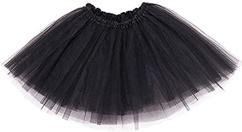 Ancokig Women's Teen Tutu Skirt Adult Classic Elastic 4 Layered Tulle Tutu Skirt for Dress-up Parties Ballet Dancing