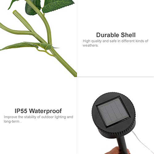 Cucudy LED Luzes Solares Em Forma de Rosa Luz Do Jardim Caminho Multicolor Passagem Gramado Pátio Qu