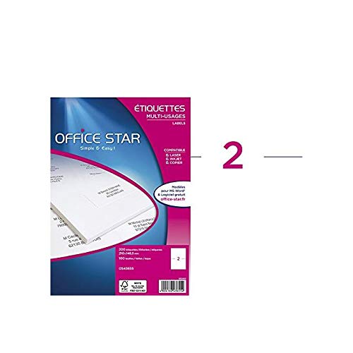 OFFICE STAR Lot de 5 Boites de 200 étiquettes multi-usage 210x148,5 mm Office Star