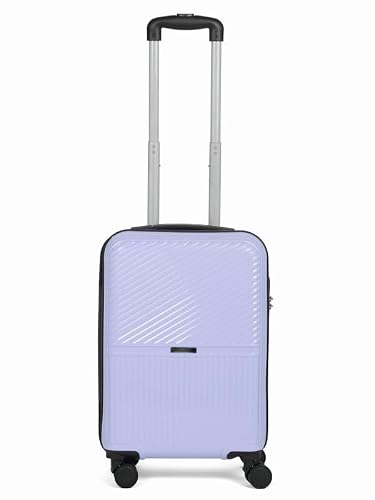 Teakwood Small Size 8 Wheels Trolley Bag, Hard Cabin with Zipper Closure, Adjustable Push Button & Cross Side Strap, Number Lock System 360 Degree (Small, Lavender)