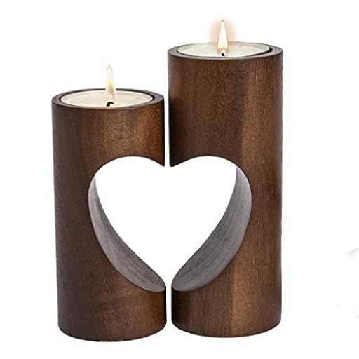 ChasBete Candelabros Decorativos de Velas, Portavelas Madera Romántica Corazón, Portavelas Decoracion para Decoración Hogar | Ya disponible en tu tienda friki favorita! En mundofriki.es!