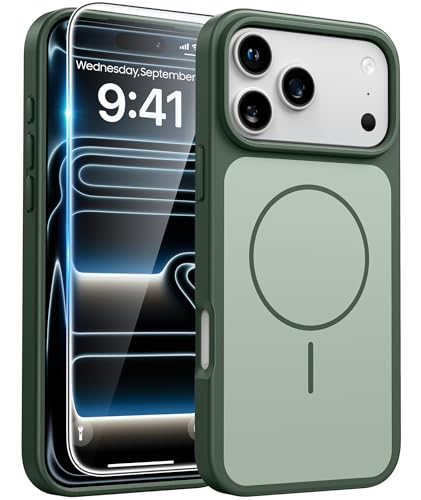 FNTCASE for iPhone 18 Pro Max Case/17 Pro Max Case: Green Fit for MagSafe