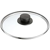 Apto para lavavajillas WMF Plus, Perfecto Pro Tapa de Cristal sintético, Pomo Negro, 22 cm