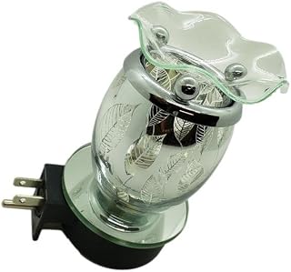 Night Light Silver Leaf Aroma Oil Warmer Plug in Lamp_JEB 042 Silver Plus Jane Bernard Fragrance Oil