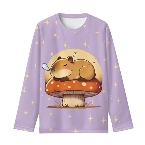 Image of Girls Long Sleeve Shirts Casual Crewneck Soft T-shirts for Girls 3-16 Years Old
