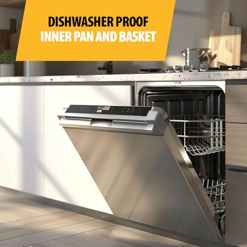Tristar Stainless Steel Deep Fryer 3L, 2000W Electric Fryer with Adjustable Thermostat up to 190°C, Cool Zone, Viewing Window & Filter Lid, Dishwasher Safe, Cool Touch Housing, FR-9327UK