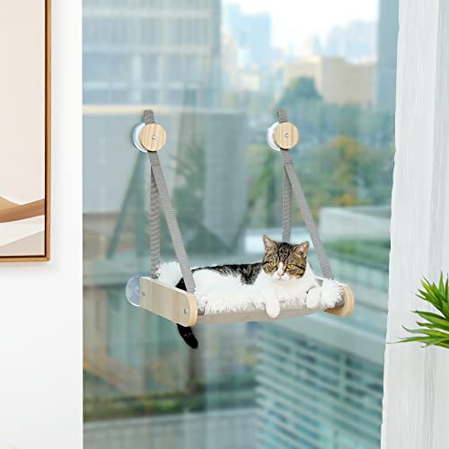 Pequlti Cat Tree Modern Cat Tower For Indoor Cats With Pequlti Cat Window Perch, Cat Window Hammock #TOP6