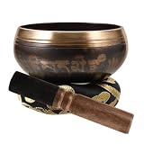 VOSAREA Tibetan Singing Bowl Meditation Set with Wooden Mallet and Bowl Pad, Copper and Wood Material, Rich and Resonant Sound for Yoga and Home Decor