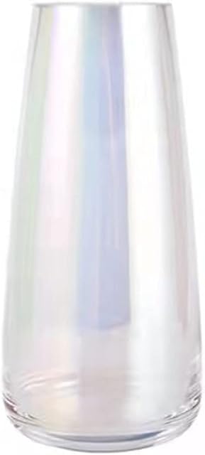 DRERIO Vase for Flower Colorful Glass Vase Irised Glass Vase ins Modern Glass Tall Vase decor modern for home office Living-room Bedroom Centerpieces,22×10cm