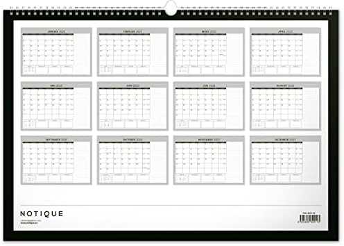 Wall Calendar 2023 Monthly Planner Monthly Calendar Monthly Planner Calendar 2023 48 x 33 cm (Black)
