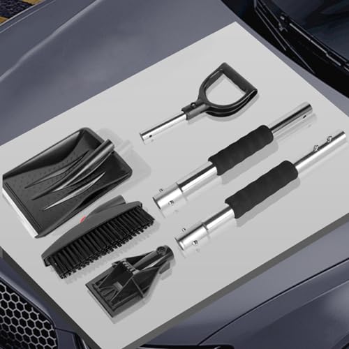Grattoir à glace extensible en aluminium avec tête à poils souples