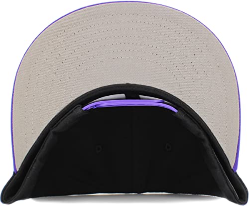 Image of KBETHOS Classic Snapback Hat Blank Cap Underbrim Cotton Wool Blend Flat Visor Adjustable Unisex