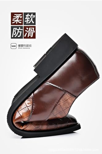 Men's Fashion Dress Business Formal Straps Oxford Shoes Modern Casual Derby Brown4