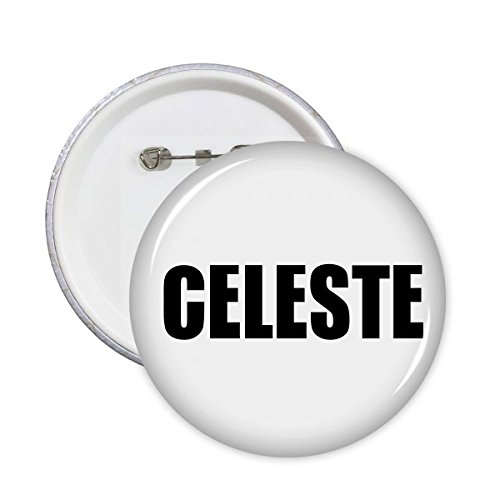 Cadeau broches rondes Celeste noir bouton décoration vêtement 5 pcs