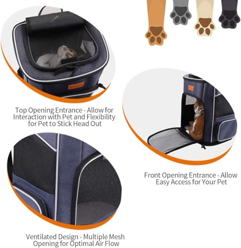 Katzenrucksack Morpilot für Katzen und Hunde, Faltbarer Rucksack mit Belüftung