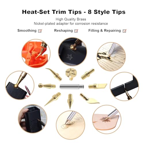 Image of 90W Digital Soldering Iron Heat Set Insert Tool with Extra Soldering Tips, Heat Set Insert Tips, and Threaded Inserts Heat Insert Brass Nuts
