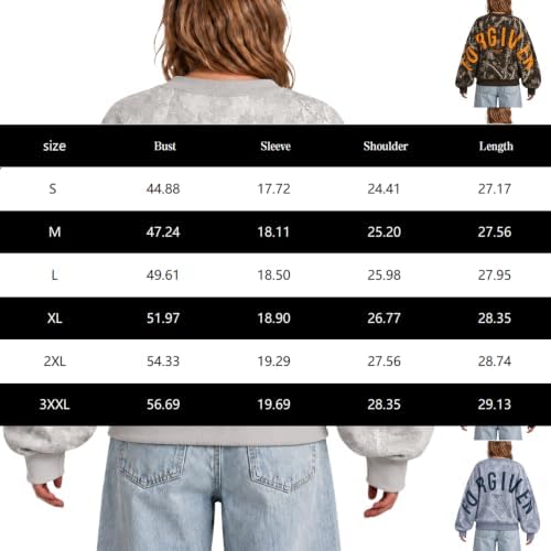 Forgiven Sweatshirt Women Men Oversized Camo Sweatshirt Fleece Pullover Top — view 6
