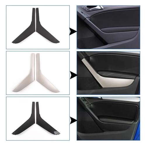 Garniture poignée porte VW Golf 6 argentée droite anti-rayures pour habitacle MK6 - 2