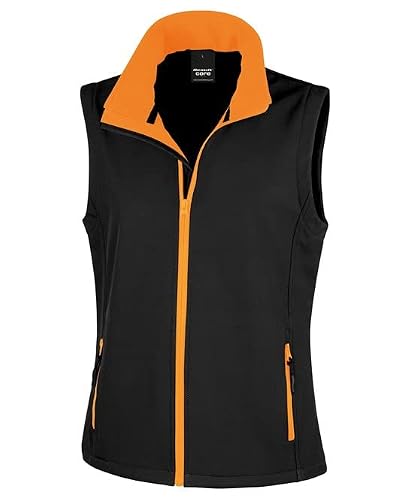 Image of Result Core R232F Ladies Printable Softshell Bodywarmer - Black/Orange - S