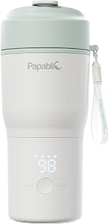 Papablic Portable Bottle Warmer for Home & Travel — 85W Fast Heating Baby Bottle Warmer on The Go, 4 Temp Settings, 3-Inch Wide Mouth, Fits Car Cup Holder