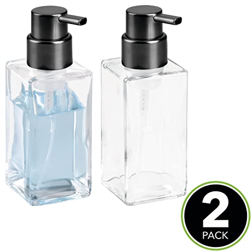 mDesign Modern Square Glass Foaming Soap Dispenser Set #TOP13