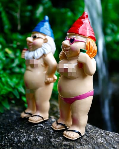 Gartenzwerg Lustiges Zwergenpaar, Lustige Paar Statue, Gartenfiguren Deko für Draußen, Outdoor-Skulptur, Wasserdicht, lustig, Gnom Zwerg, Geschenk für Haus, Hof, Rasen, Balkon Dekoration – Bild 4