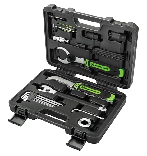 Kilimanjaro Cycle Series 21 Piece Bicycle Repair Tool Kit Set, Spoke Wrench, Tire Levers, Hex Keys, Pedal Spanner, Chain Tools - 910532ECE
