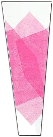 Flower Sleeve Printed "Single to 3 Stem- Tissue" Pink 2.5" x 18" x 6" BO Plastic- Pack of 150 Sleeves