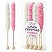 White & Pink Rock Candy Sticks – Tropical & Pink Lemonade Flavors – 8 Count – Individually Wrapped – Party Favor & Cake Topper – Baby Shower, Birthday, Candy Table
