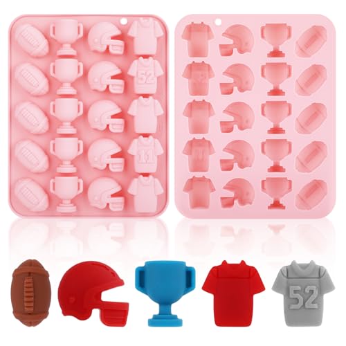 Molde de silicona rosa con 20 cavidades deportivas miniatura 1