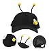 TOVINANNA Sun Cap for Boys and Girls Fashionable Baseball Hat Bee Antenna Soft Cotton Adjustable for Boys Girls Black