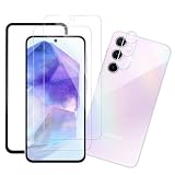 Galaxy A55 5G 対応 ガラスフィルム（２枚入り）＋カメラフィルム（1枚入り）ガイド枠付き 貼り付け簡単 指紋認証対応 硬度9H 耐衝撃 飛散防止 撥水撥油 防指紋 高透過率 自動吸着 2.5Dラウンドエッジ 加工 Galaxy A55 5G 強化ガラス