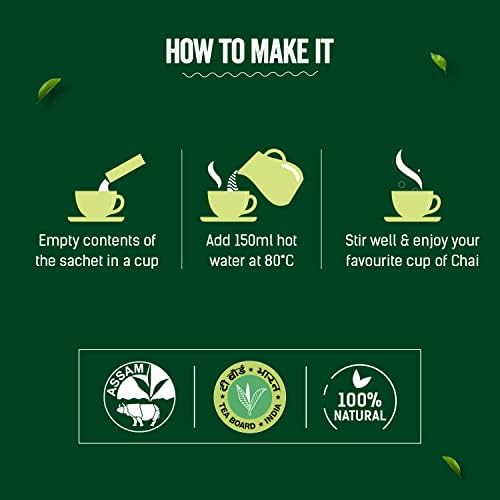 Chaayos Instant Tea Premix - Low Sugar Adrak Elaichi Flavour (5 Sachets) | Masala Chai Powder | Assam Tea | Desi Chai | Flavoured Mix, 60 Grams