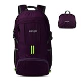 Backpack Daypack,Travel Backpack, Mengar 35L Foldable Water Resistant Packable Backpack Hiking Daypack - Ultralight and Handy & Lifetime Warranty (Purple)