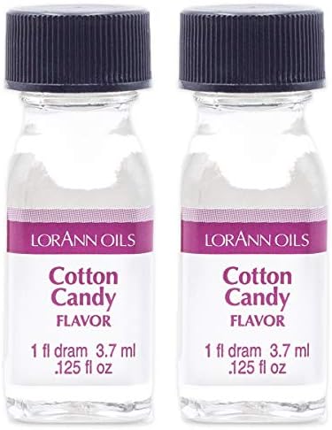 LorAnn Oils Super Strength Flavoring - Used For Candy Making, Flavoring, Baking, Hard Candy, & Flavor Oils - Bold, Natural Flavors 4X Stronger Than Extracts - Cotton Candy, Pack of 2, 0.125 fl oz
